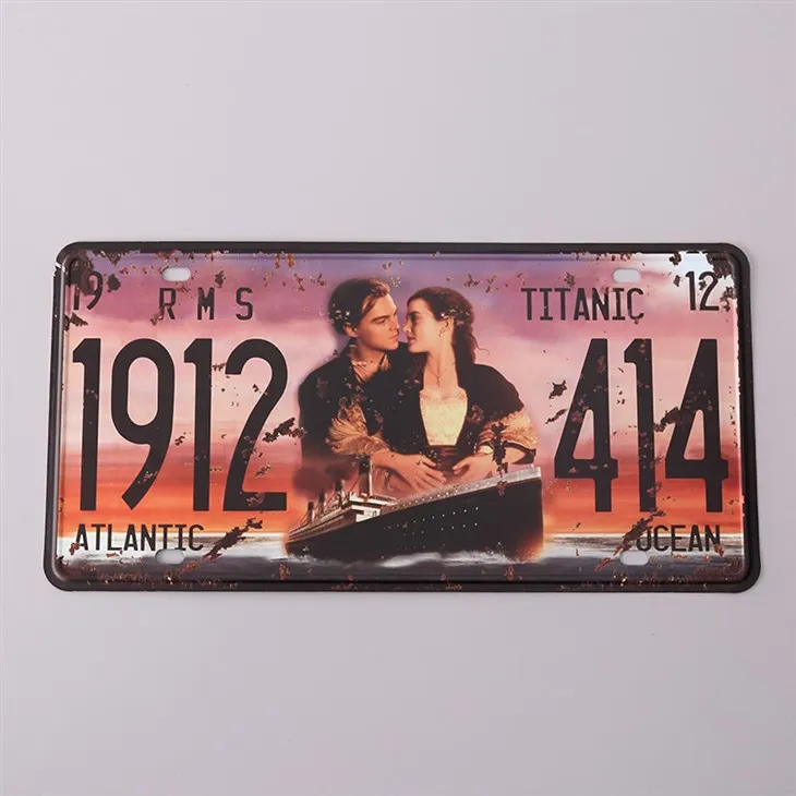Customized Iron Plate Creative License Plate Cafe