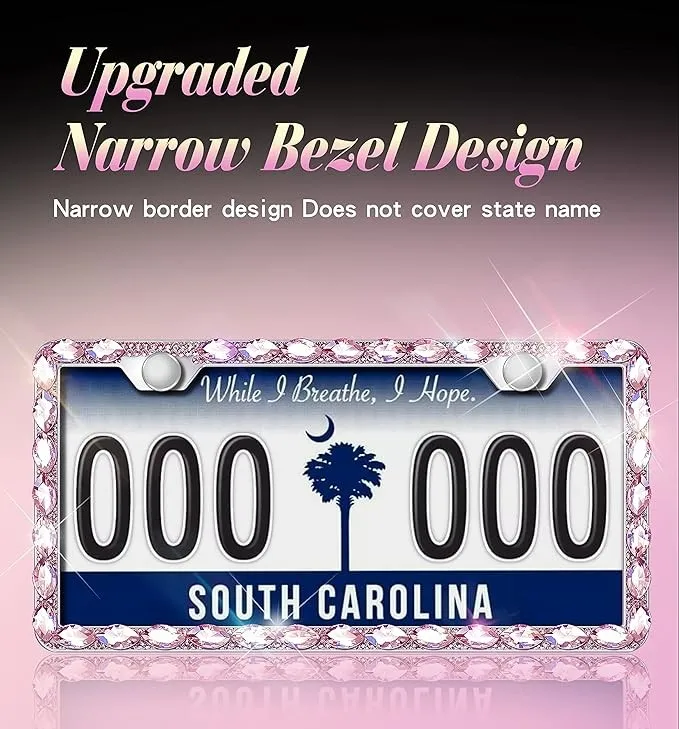 Pink Bling License Plate Frames