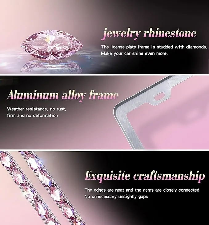 Pink Bling License Plate Frames